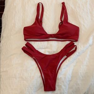 Shein burgundy bikini swimsuit, size medium